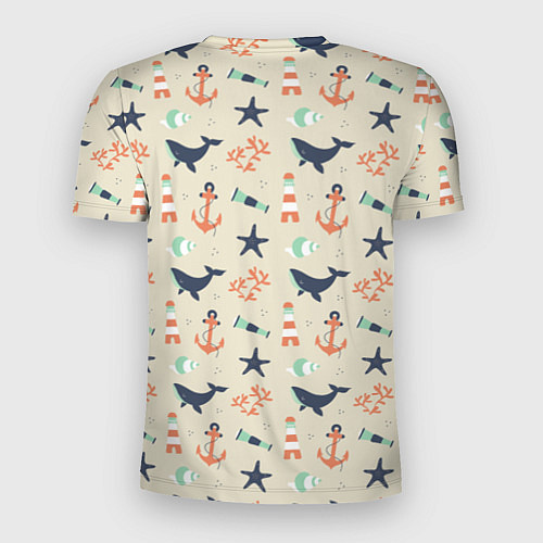 Мужская спорт-футболка Морской узор / 3D-принт – фото 2