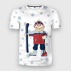 Мужская спорт-футболка Лыжник