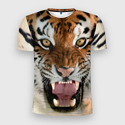 Футболка спортивная мужская Свирепый тигр, цвет: 3D-принт