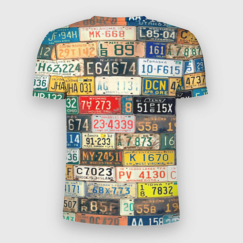Мужская спорт-футболка Автомобильные номера мира / 3D-принт – фото 2