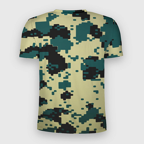 Мужская спорт-футболка Камуфляж пиксельный: зеленый/черный / 3D-принт – фото 2