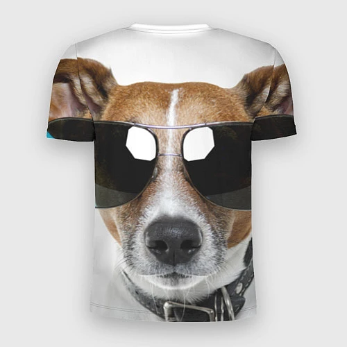 Мужская спорт-футболка Джек Рассел в очках / 3D-принт – фото 2