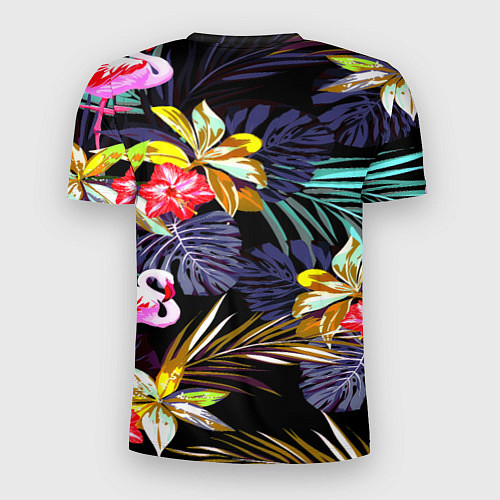 Мужская спорт-футболка Тропический фламинго / 3D-принт – фото 2