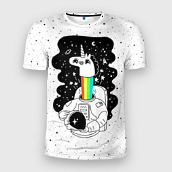 Мужская спорт-футболка Единорог астронавт
