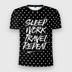 Мужская спорт-футболка Sleep Work Travel Repeat