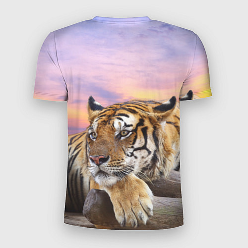 Мужская спорт-футболка Тигр на закате / 3D-принт – фото 2