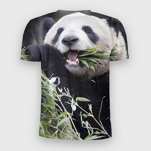 Мужская спорт-футболка Панда кушает / 3D-принт – фото 2