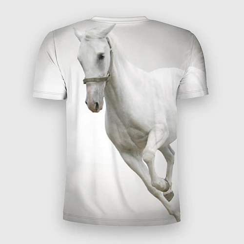 Мужская спорт-футболка Белый конь / 3D-принт – фото 2
