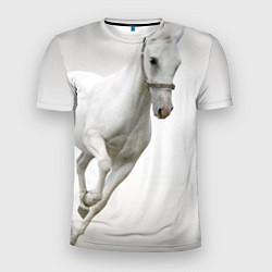 Футболка спортивная мужская Белый конь, цвет: 3D-принт