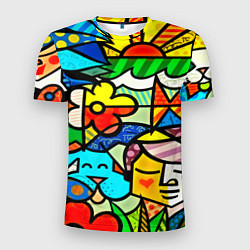 Мужская спорт-футболка Картинка-мозаика