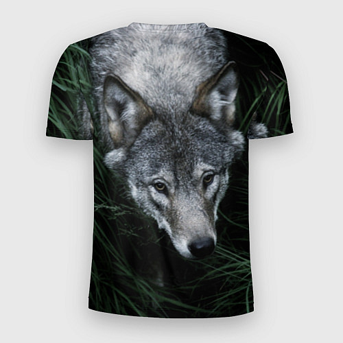 Мужская спорт-футболка Волк в траве / 3D-принт – фото 2