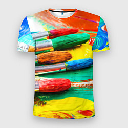 Мужская спорт-футболка Кисти и краски