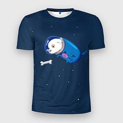 Мужская спорт-футболка Собачка в космосе