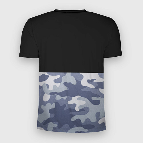 Мужская спорт-футболка Камуфляж: черный/голубой / 3D-принт – фото 2