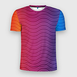 Футболка спортивная мужская Цветные волны, цвет: 3D-принт