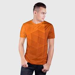 Футболка спортивная мужская Orange abstraction, цвет: 3D-принт — фото 2