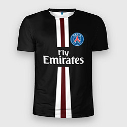 Футболка спортивная мужская PSG FC: Black 2018, цвет: 3D-принт