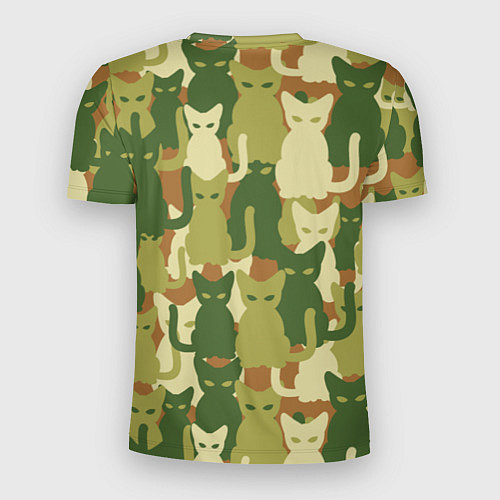 Мужская спорт-футболка Камуфляж- зелёные кошки / 3D-принт – фото 2
