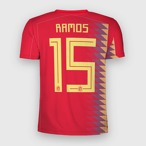 Мужская спорт-футболка Сборная Испании: Рамос ЧМ 2018 / 3D-принт – фото 2