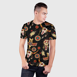 Футболка спортивная мужская Индейские культовые символы, цвет: 3D-принт — фото 2