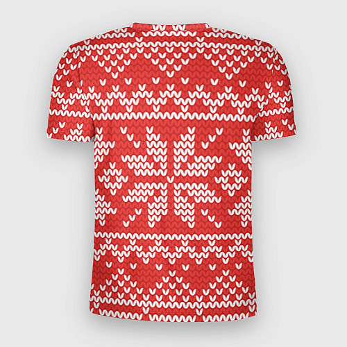 Мужская спорт-футболка Новогодний узор: снежинки / 3D-принт – фото 2