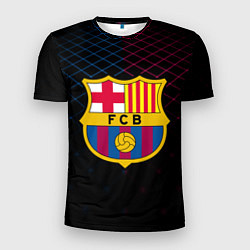 Футболка спортивная мужская FC Barcelona Lines, цвет: 3D-принт