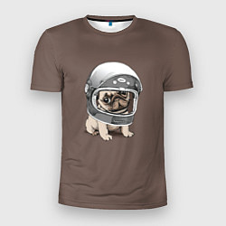 Футболка спортивная мужская Мопс космонавт, цвет: 3D-принт