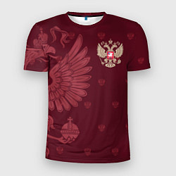 Мужская спорт-футболка Герб России - золотой