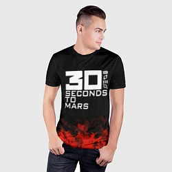 Футболка спортивная мужская 30 Seconds to Mars: Red Flame, цвет: 3D-принт — фото 2