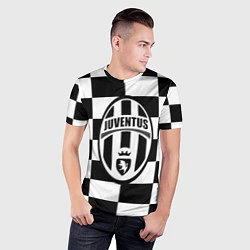Футболка спортивная мужская FC Juventus: W&B Grid, цвет: 3D-принт — фото 2