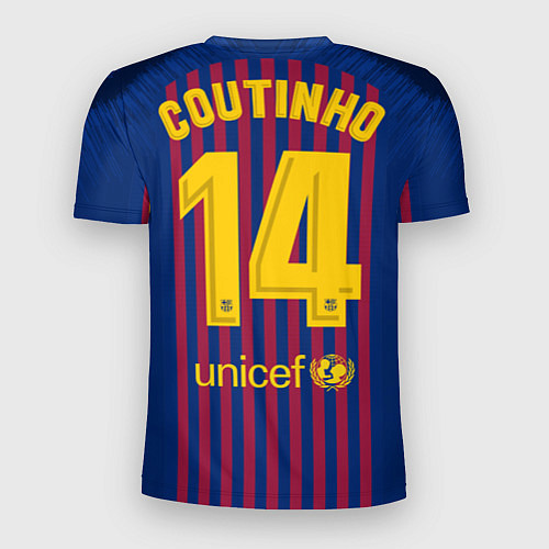 Мужская спорт-футболка FC Barcelona: Coutinho Home 18/19 / 3D-принт – фото 2