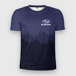 Футболка спортивная мужская Subaru: Night City, цвет: 3D-принт