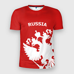 Мужская спорт-футболка Russia: Red & White