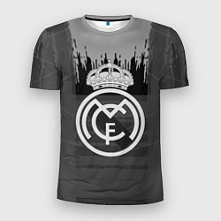 Футболка спортивная мужская FC Real Madrid: Grey Abstract, цвет: 3D-принт