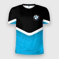 Футболка спортивная мужская BMW Black & Blue, цвет: 3D-принт