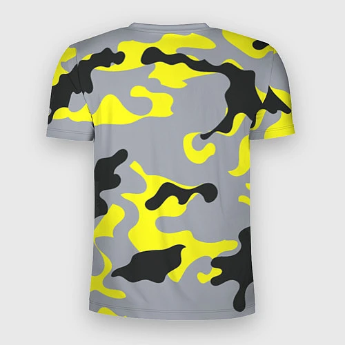 Мужская спорт-футболка Yellow & Grey Camouflage / 3D-принт – фото 2
