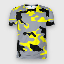 Футболка спортивная мужская Yellow & Grey Camouflage, цвет: 3D-принт