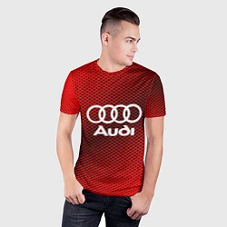 Футболка спортивная мужская Audi: Red Carbon, цвет: 3D-принт — фото 2