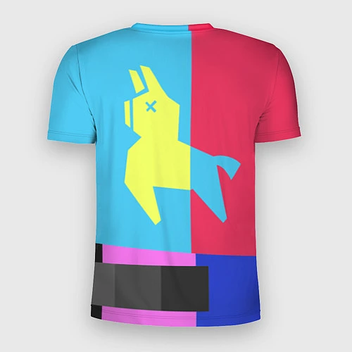 Мужская спорт-футболка Цветная Лама / 3D-принт – фото 2