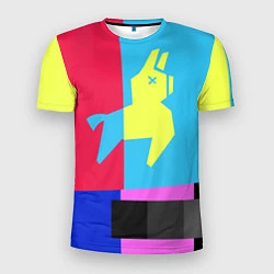 Мужская спорт-футболка Цветная Лама