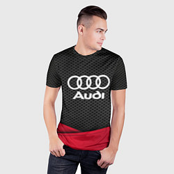 Футболка спортивная мужская Audi: Grey Carbon, цвет: 3D-принт — фото 2