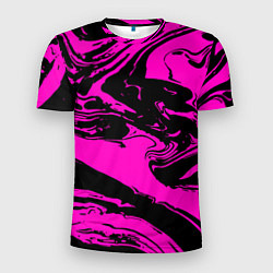 Мужская спорт-футболка Черно-розовый акрил