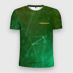 Футболка спортивная мужская Cyberpunk 2077: Green Network, цвет: 3D-принт