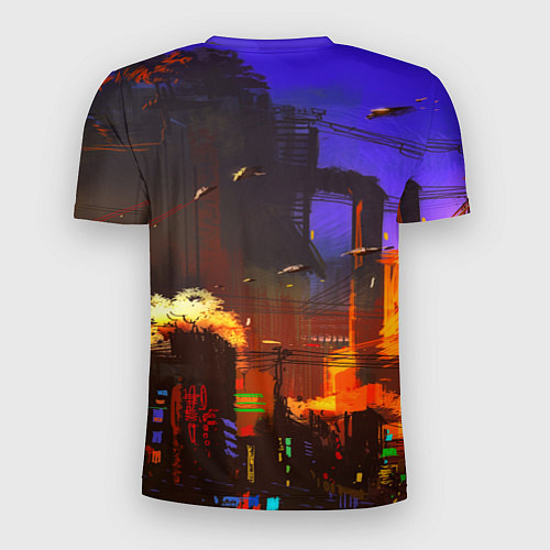 Мужская спорт-футболка Cyberpunk 2077: Night City / 3D-принт – фото 2