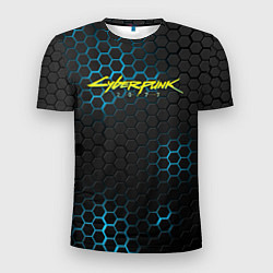 Мужская спорт-футболка Cyberpunk 2077: Blue Carbon