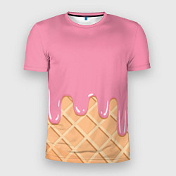 Мужская спорт-футболка Розовое мороженное