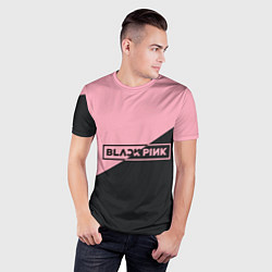 Футболка спортивная мужская Black Pink, цвет: 3D-принт — фото 2