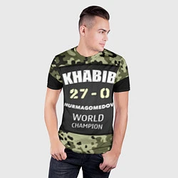 Футболка спортивная мужская Khabib: 27 - 0, цвет: 3D-принт — фото 2