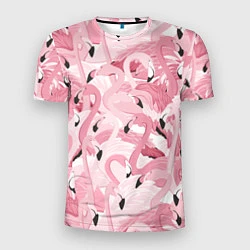 Футболка спортивная мужская Розовый фламинго, цвет: 3D-принт