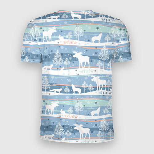 Мужская спорт-футболка Зимний мотив / 3D-принт – фото 2